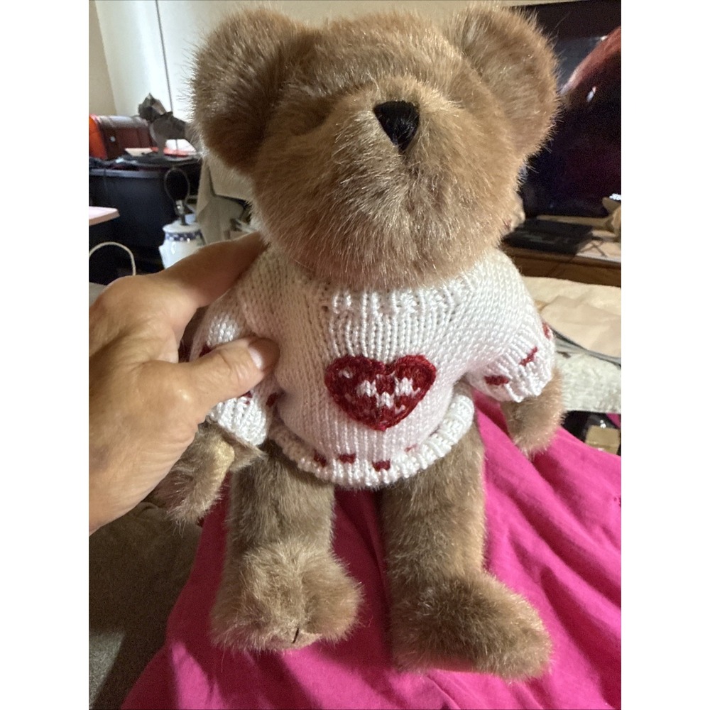 Ty Attic Treasures Casanova Bear 1993 Jointed Plush Heart Sweater